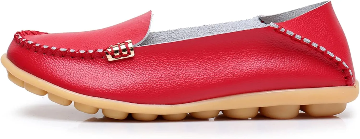VenusCelia Women's Natural 2 Comfort Walking Flat Loafer