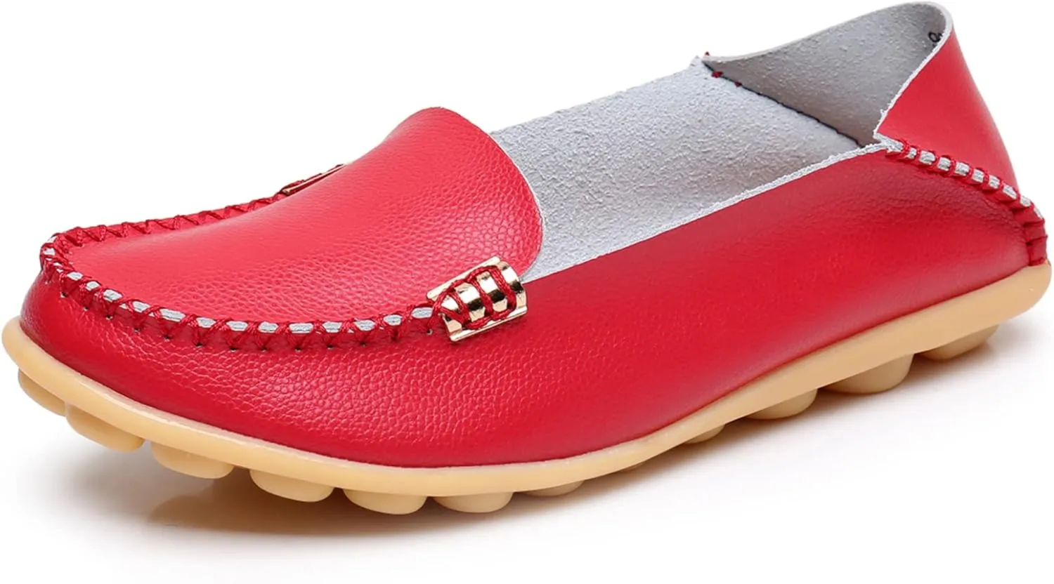 VenusCelia Women's Natural 2 Comfort Walking Flat Loafer