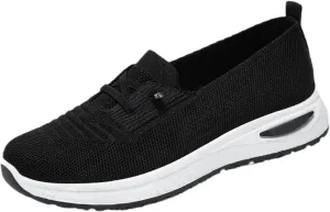 Walking Shoes Women Breathable Knitted Mesh Lightweight Slip-On Loafers Lace Up Orthopedic Soft Sole Non-Slip Outdoor