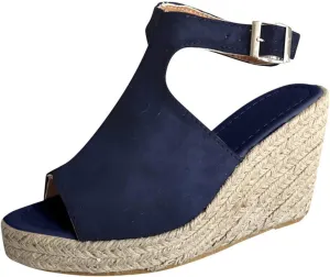 Wedge Sandals for Women Open Toe Orthopedic Casual Platform Espadrilles Summer Casual Dress Shoes Slip on Open Buckle Heels Ankle Strap Outdoor Fashion Sandals