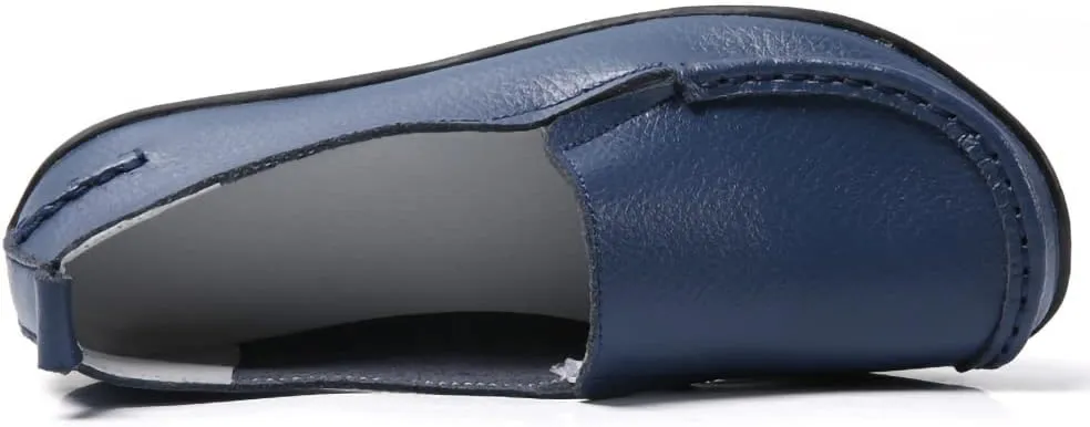 WERWAES Casual Womens Loafers Shoes Soft Leather Lightweight Classic Penny Slip-on Loafers Outdoor Indooor Walking Driving Moccasins Flats for Womens Nurse Boat Shoes
