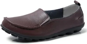 WERWAES Casual Womens Loafers Shoes Soft Leather Lightweight Classic Penny Slip-on Loafers Outdoor Indooor Walking Driving Moccasins Flats for Womens Nurse Boat Shoes