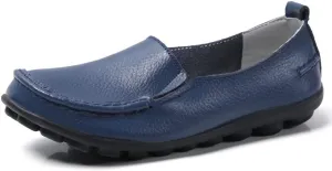 WERWAES Casual Womens Loafers Shoes Soft Leather Lightweight Classic Penny Slip-on Loafers Outdoor Indooor Walking Driving Moccasins Flats for Womens Nurse Boat Shoes