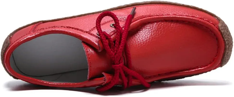 WERWAES Womens Loafers Ladies Leather Moccasin Fashion Penny Loafers Comfortable driving Slip on Lightweight Soft Work Shoes Breathable Round Toe Womens Flat Shoes for Walking Office