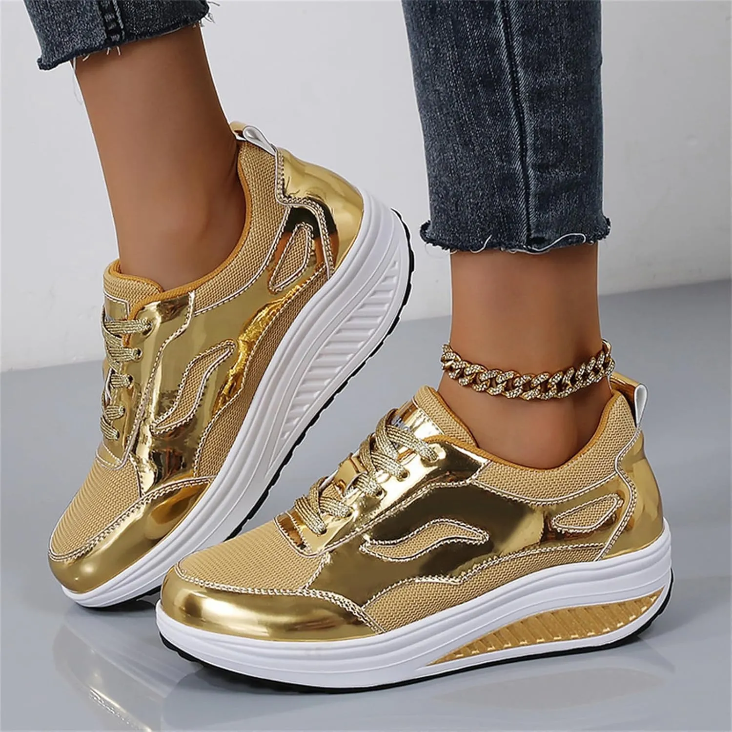 White Platform Sneakers Basketball Shoes Women's Slip on Shoes Slip on Non Slip Low Top Casual Womens Loafers Comfortable Dressy High Top Sneakers for Women