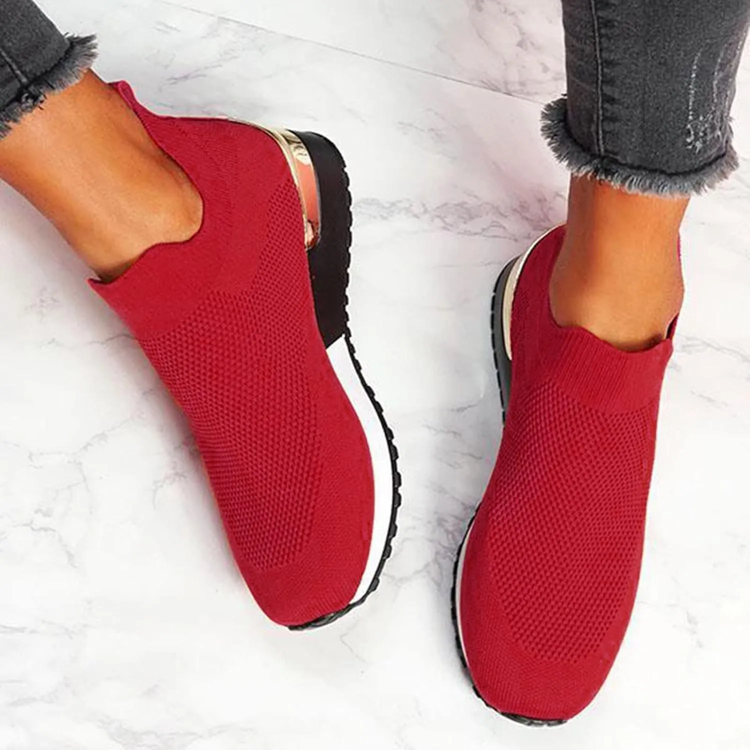Wide Toe Box Casual Sneakers Women Walking Shoes Women Arch Support Slip On Gym Shoes for Women Wide Width Slip On Shoes Women Wide Toe Box Zapatos Negros De Tacon Bajo para Mujer