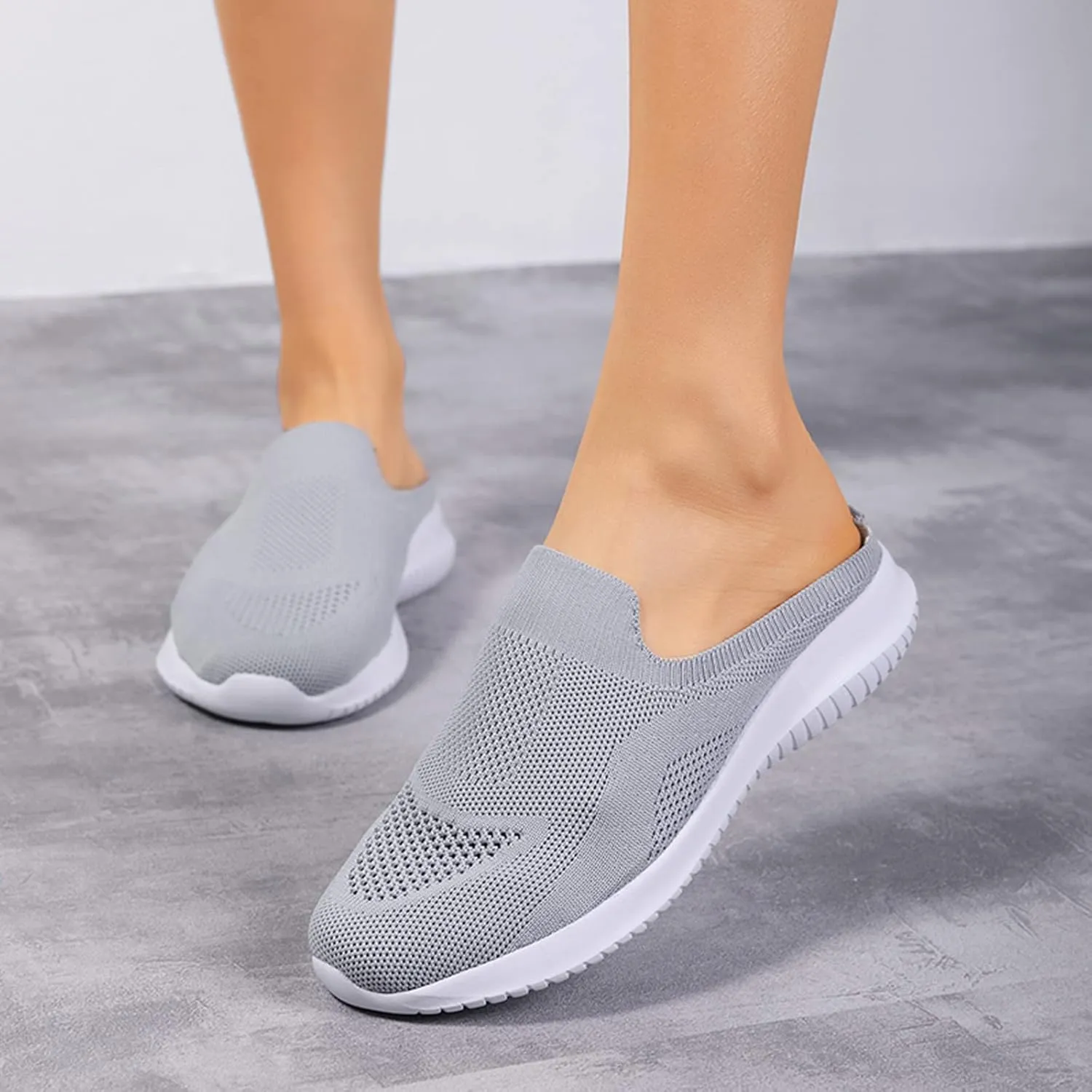Women Breathable Non Slip Soft Sole Mesh Tennis Walking Breathable Fashion Sneaker Booties for Women with Heel