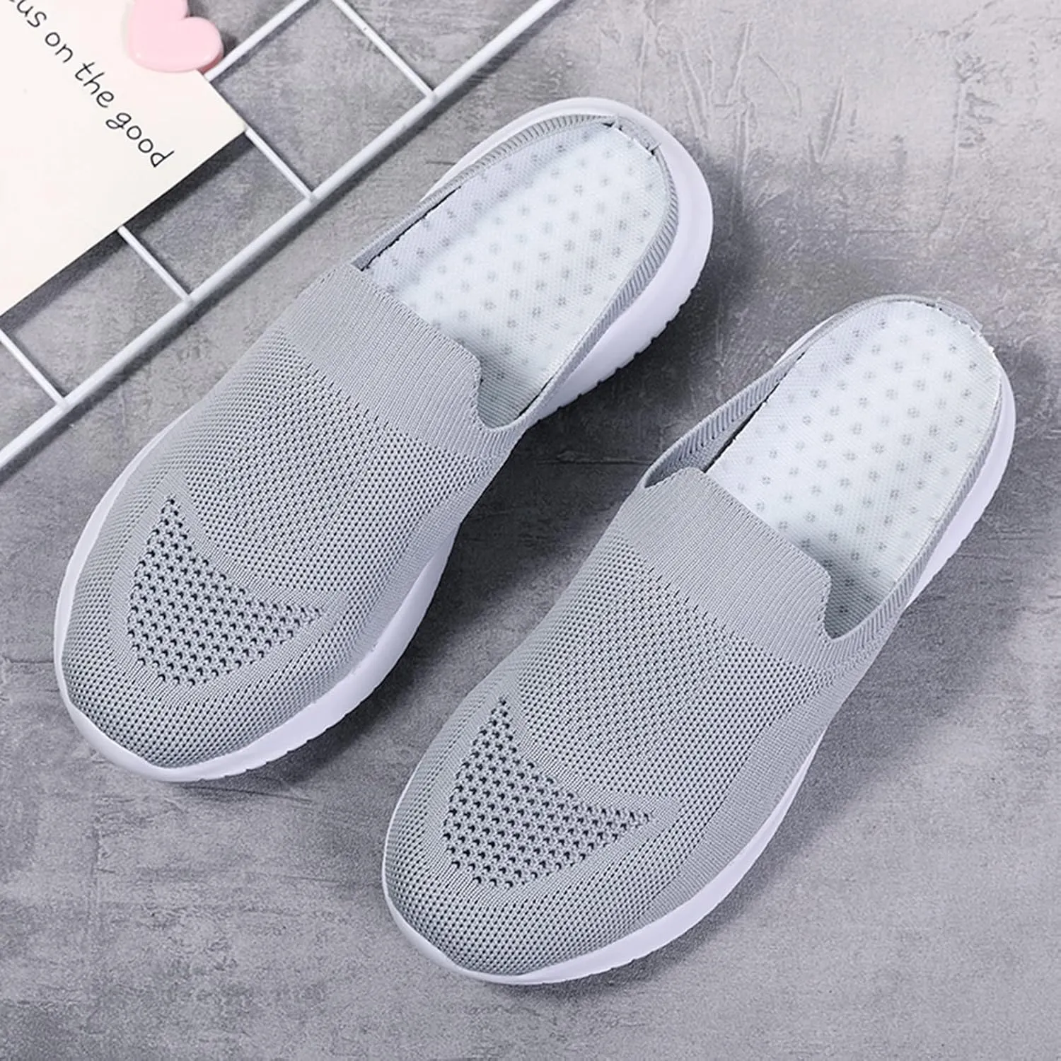 Women Breathable Non Slip Soft Sole Mesh Tennis Walking Breathable Fashion Sneaker Booties for Women with Heel