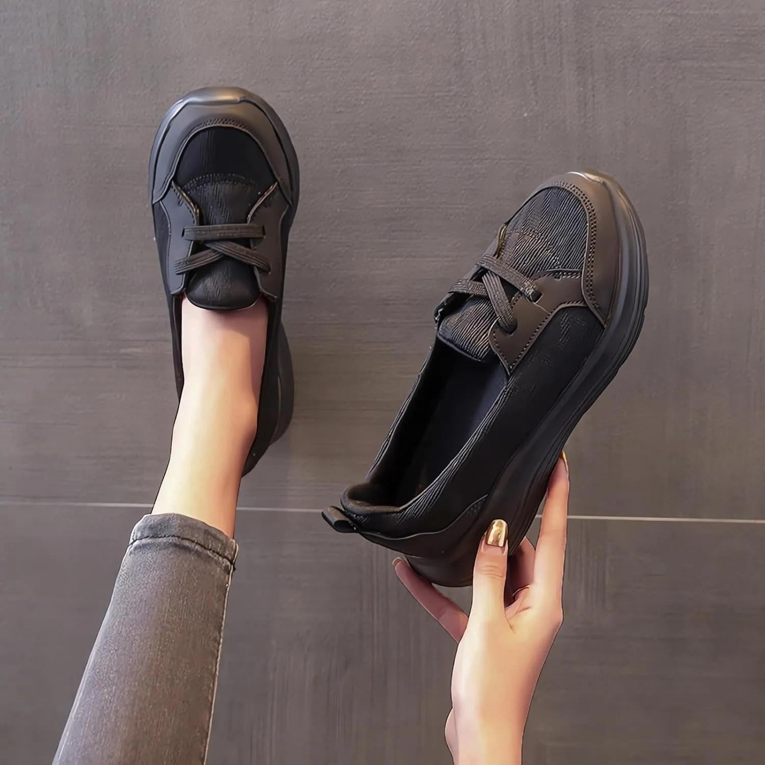 Women Casual Walking Shoes Orthopedic Arch Support Breathable Slip on Non-Slip Comfort Loafers Mesh Low Top Casual Soft Sole Sneakers Flats Wide Width Boat Shoes Support Work Loafer