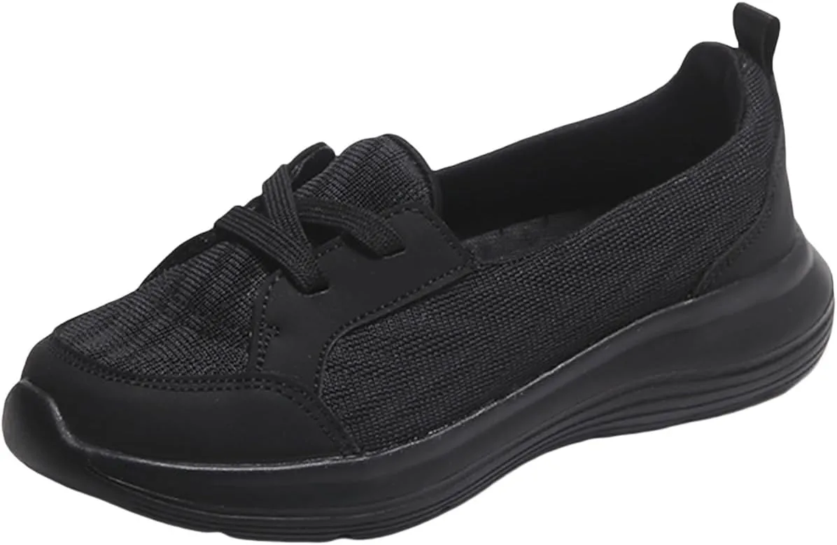Women Casual Walking Shoes Orthopedic Arch Support Breathable Slip on Non-Slip Comfort Loafers Mesh Low Top Casual Soft Sole Sneakers Flats Wide Width Boat Shoes Support Work Loafer