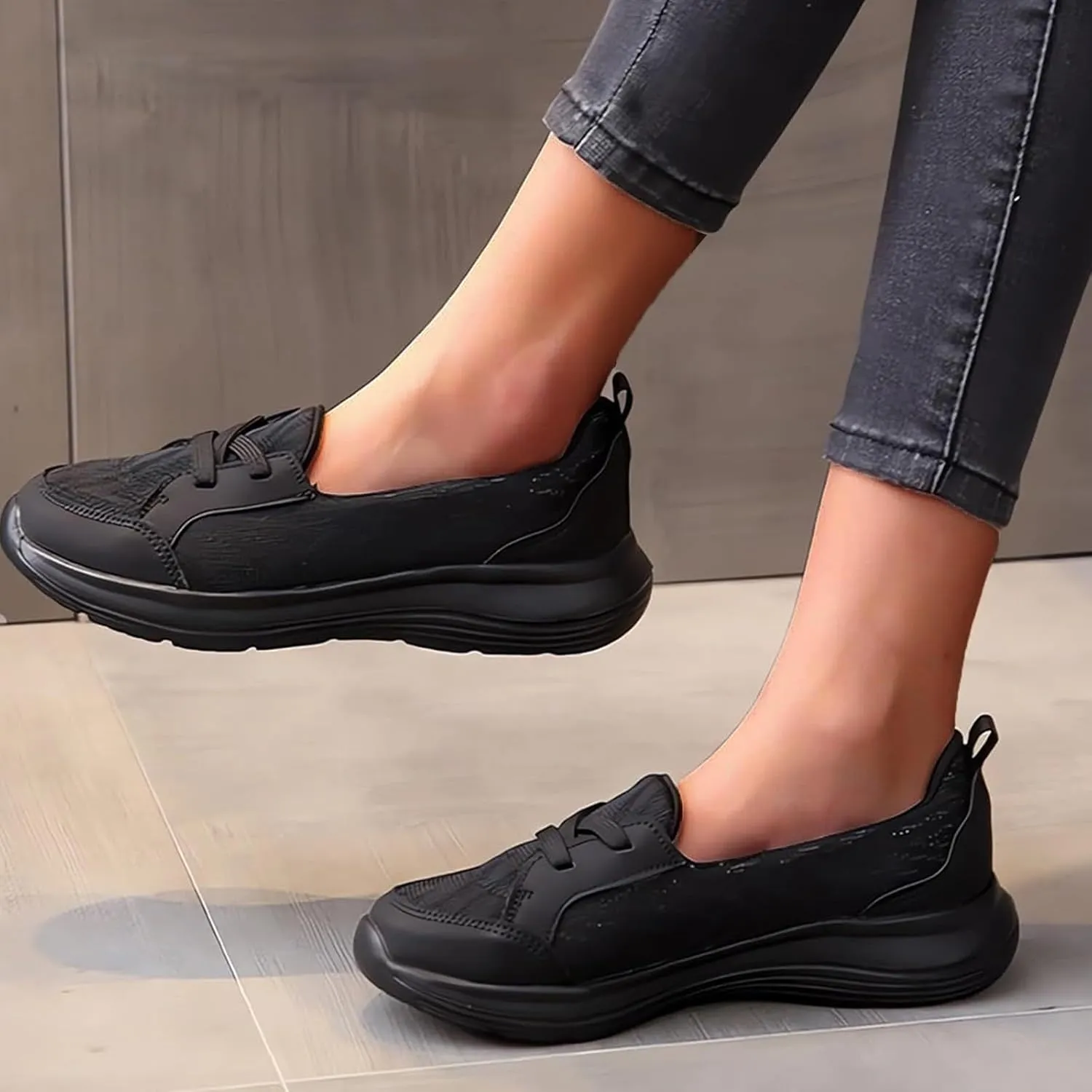 Women Casual Walking Shoes Orthopedic Arch Support Breathable Slip on Non-Slip Comfort Loafers Mesh Low Top Casual Soft Sole Sneakers Flats Wide Width Boat Shoes Support Work Loafer