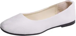 Women PU Leather Flat Shoes Slip On Flat Shallow Comfort Casual Single Shoes Dress Shoes