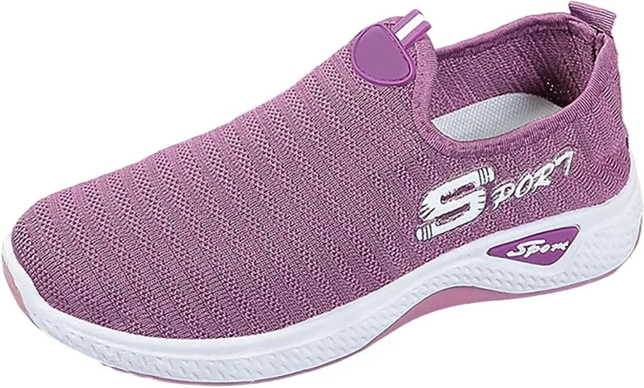 Women Slip On Trainers Ladies Walking Breathable Casual Work Sneakers Running Orthopedic Shoes Womens Wide Fit Trainer