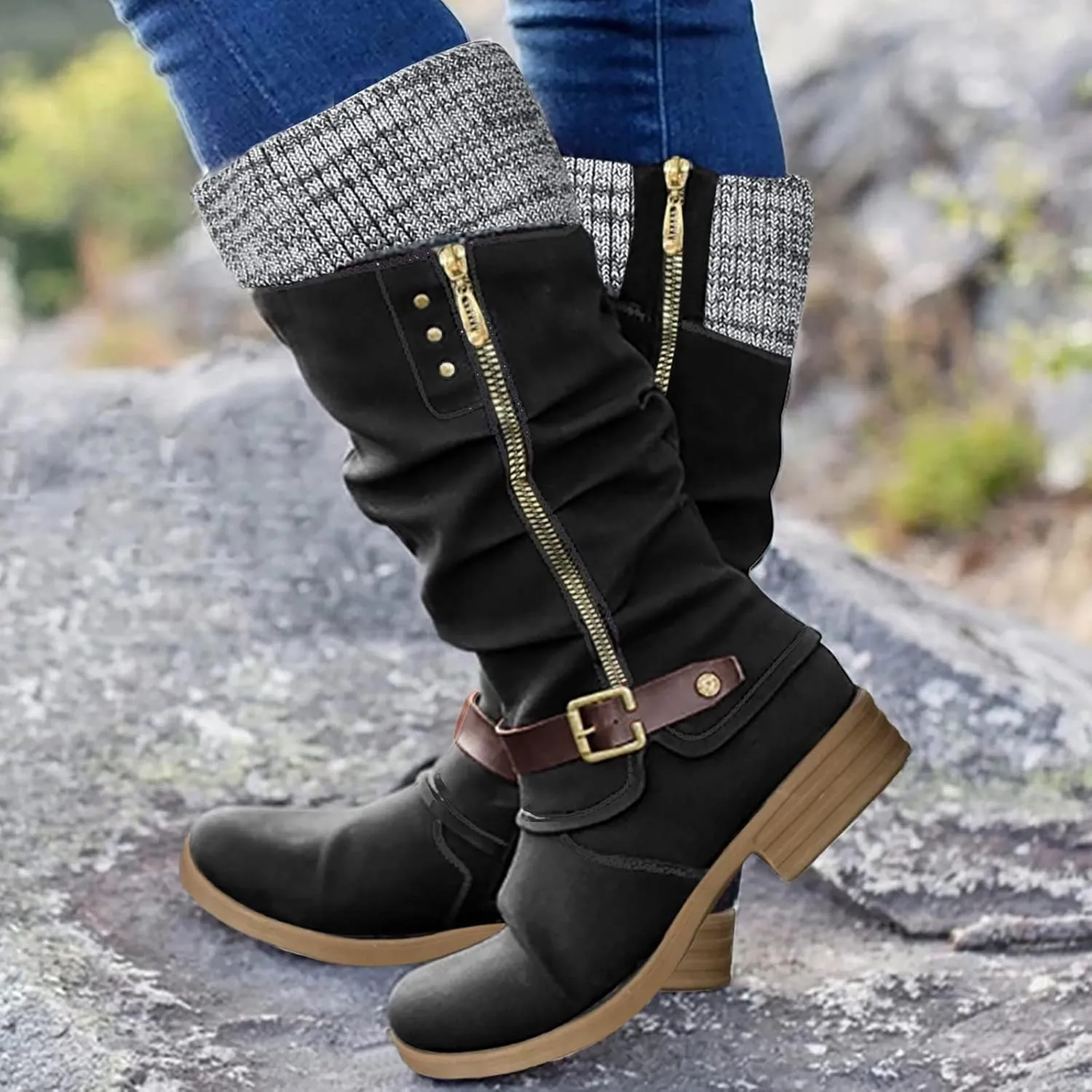 Womens Ankle & Bootie Ankle Boots for Women Low Heel Wide Women's Bootie Womens Suede Ankle Booties Low Heel Ankle Booties for Women Medium Heel Comfortable Leather Ankle Boots