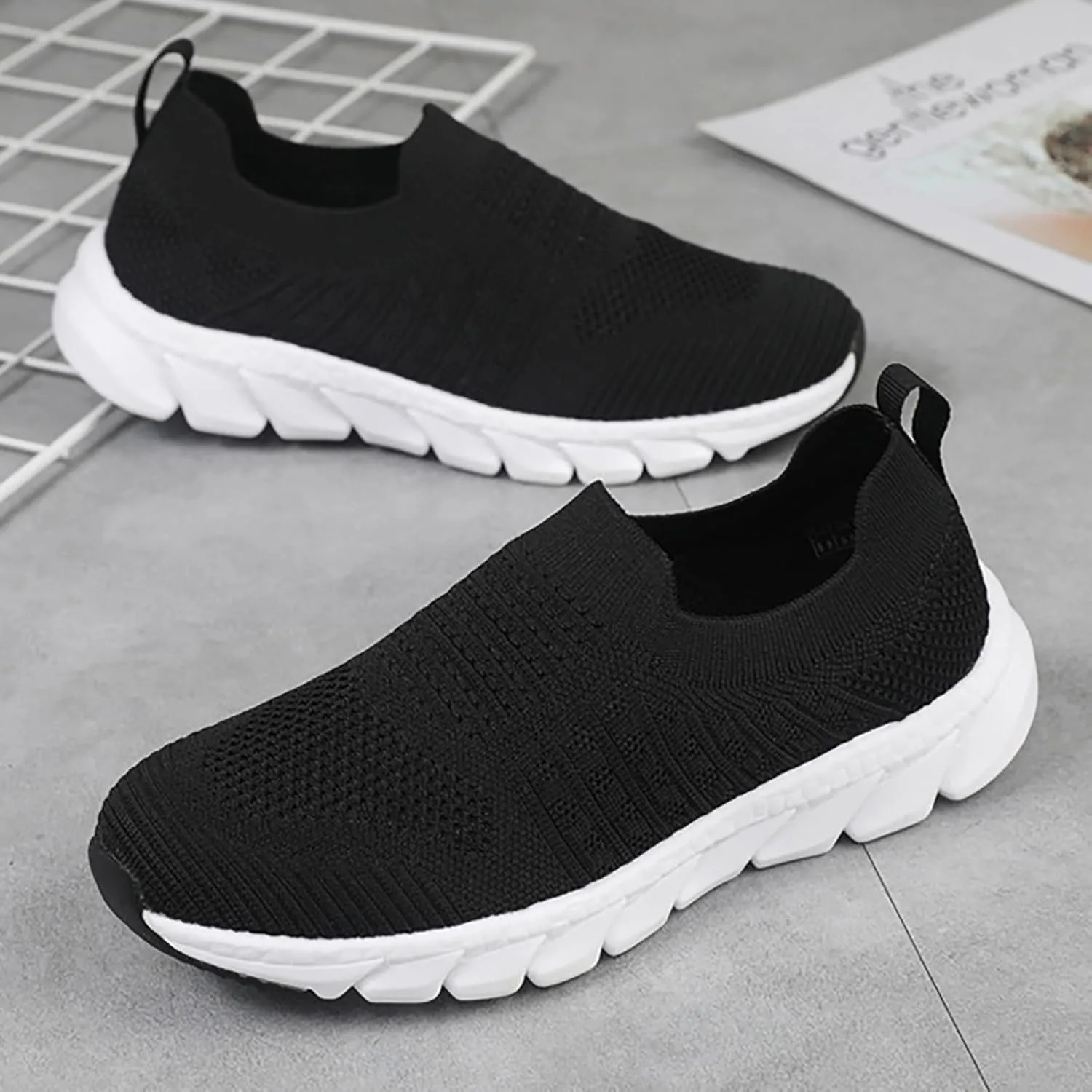 Women's Athletic Walking Shoes Slip On Casual Mesh Slip On Shoes Women Sports Ladies Casual Shoes Fashion Sneakers 2025 Brown Tennis Shoe Casual Loafers
