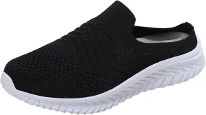 Women's Backless Slip on Mesh Sneakers Shoes Mens Running Shoes Walking Women's Casual Shoes Black Platform Sneaker Tennis Shoe Loafers Casual Slip On