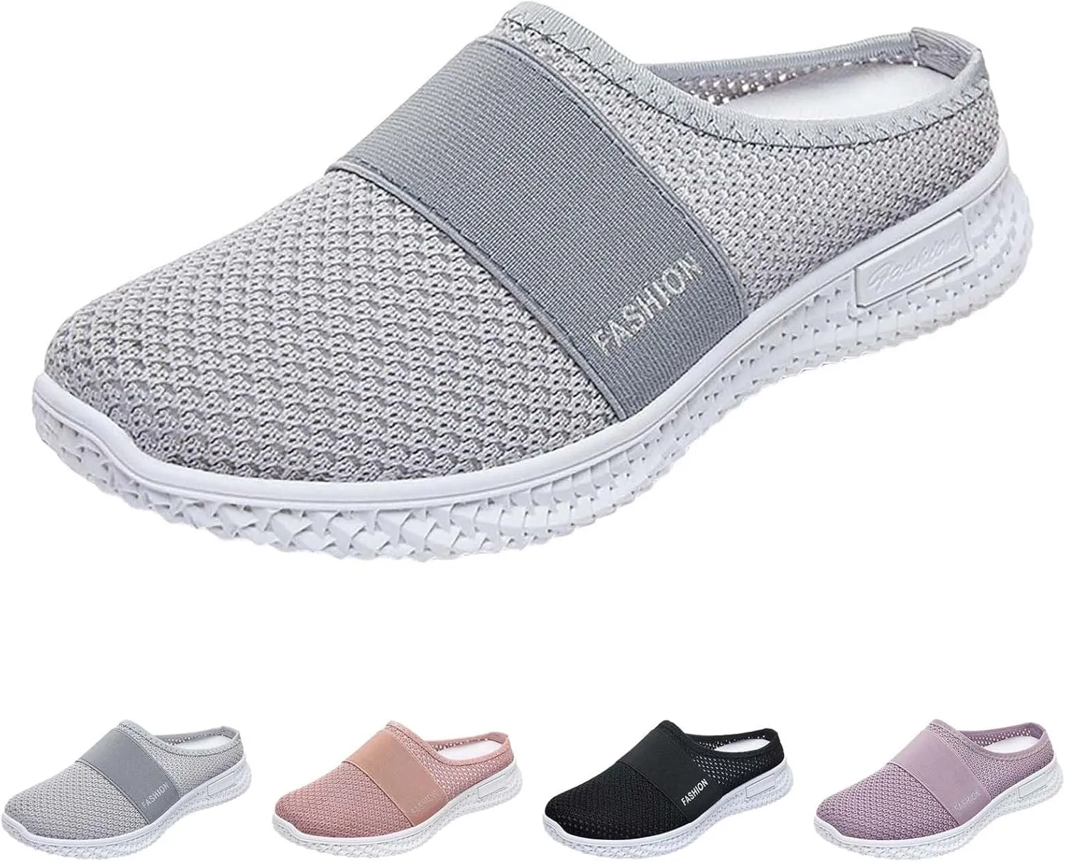 Women's Backless Slip on Mesh Sneakers Shoes Running Shoes for Women Slip On Casual Black Shoes Brown Sneakers Brown Tennis Shoe Trainers Shoe