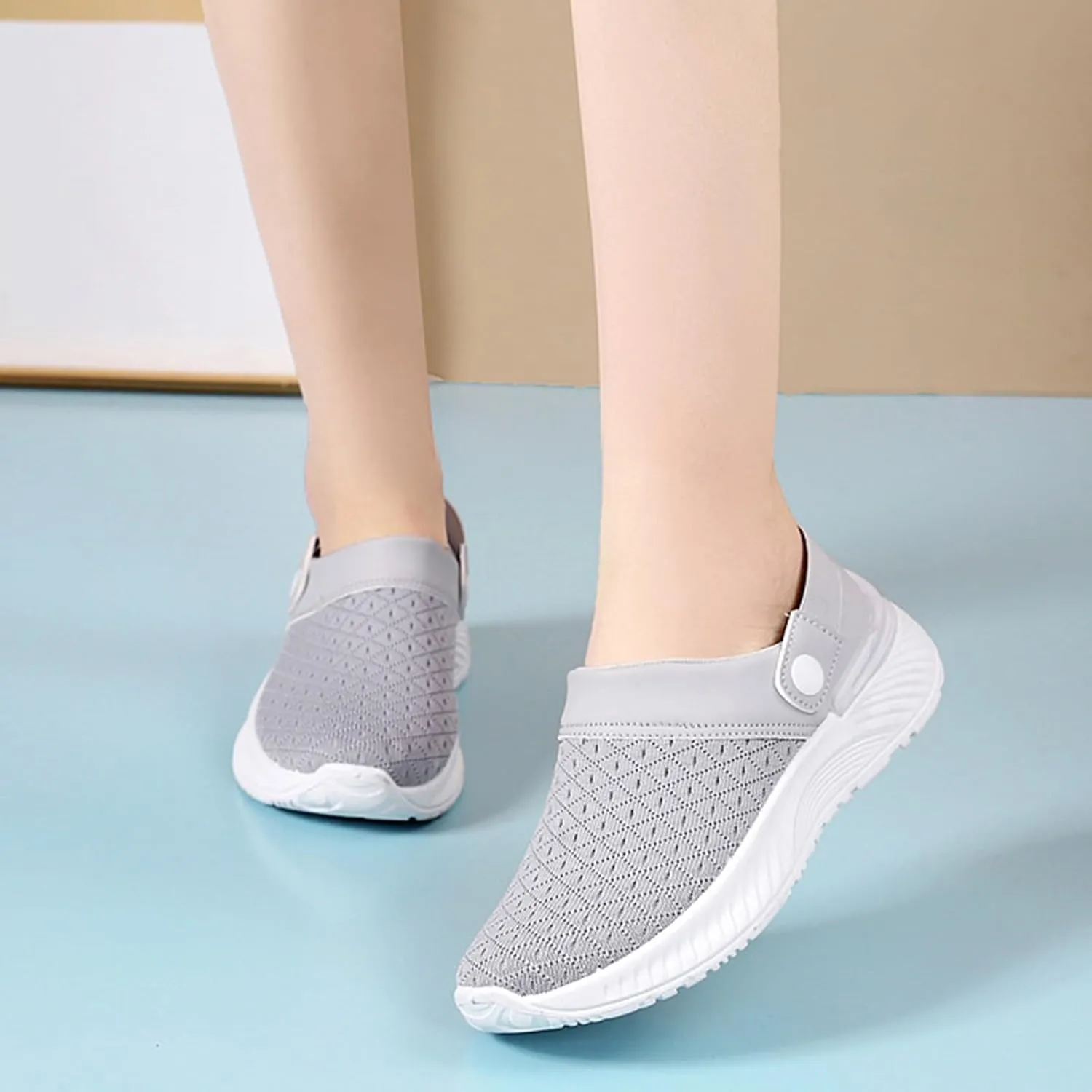 Women's Backless Slip on Mesh Sneakers Shoes Running Shoes for Women Slip On Casual Black Shoes Brown Sneakers Brown Tennis Shoe Trainers Shoe