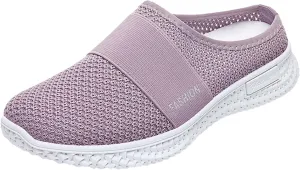 Women's Backless Slip on Mesh Sneakers Shoes Running Shoes for Women Slip On Casual Black Shoes Brown Sneakers Brown Tennis Shoe Trainers Shoe