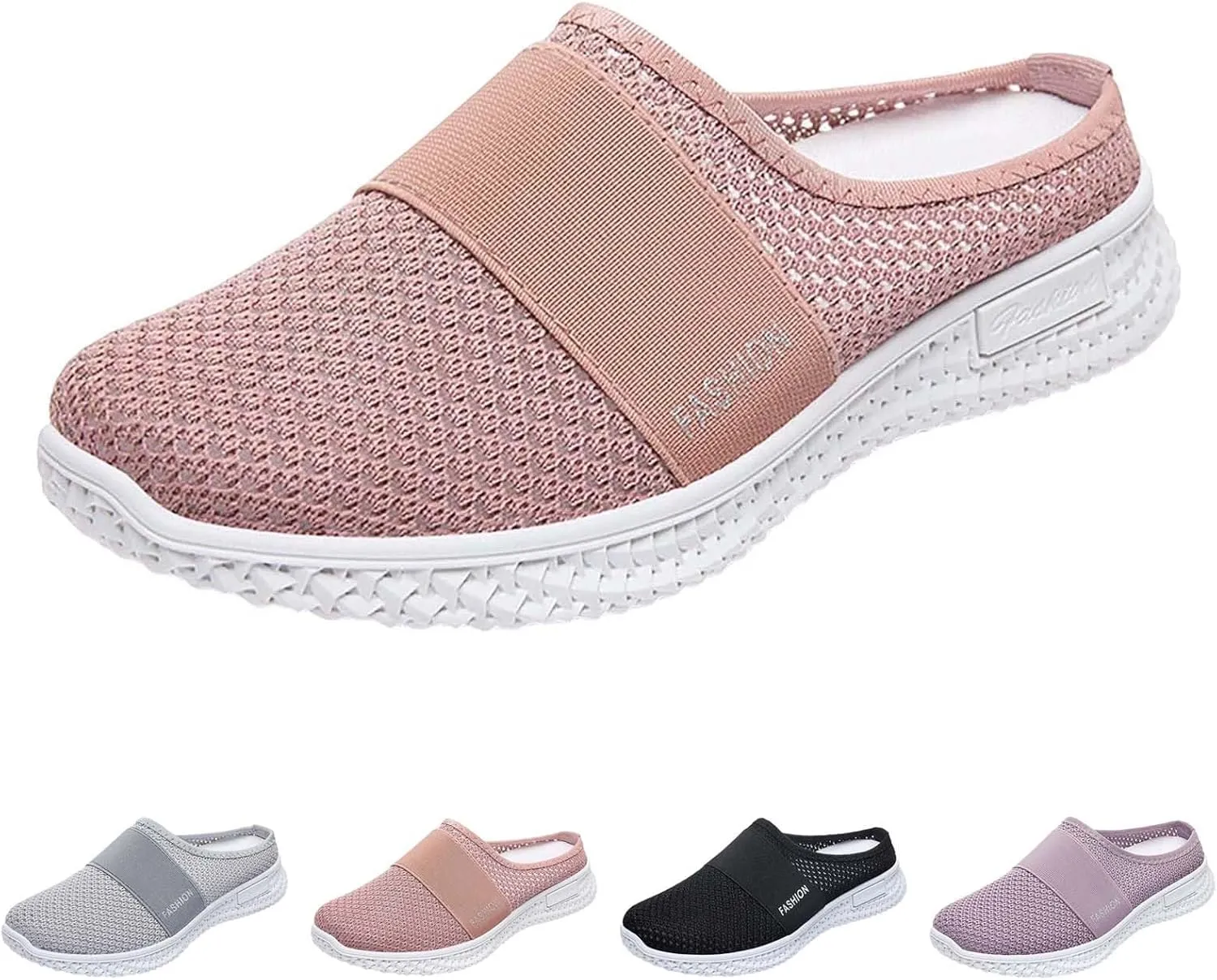 Women's Backless Slip on Mesh Sneakers Shoes Running Shoes for Women Slip On Casual Black Shoes Brown Sneakers Brown Tennis Shoe Trainers Shoe