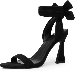 Women's Black Gladiator Stiletto Heeled Sandals