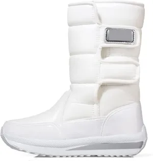 Womens Boots Women's winter snow boots plus velvet warm cotton women's shoes waterproof winter shoes anti-skid mid calf boots.