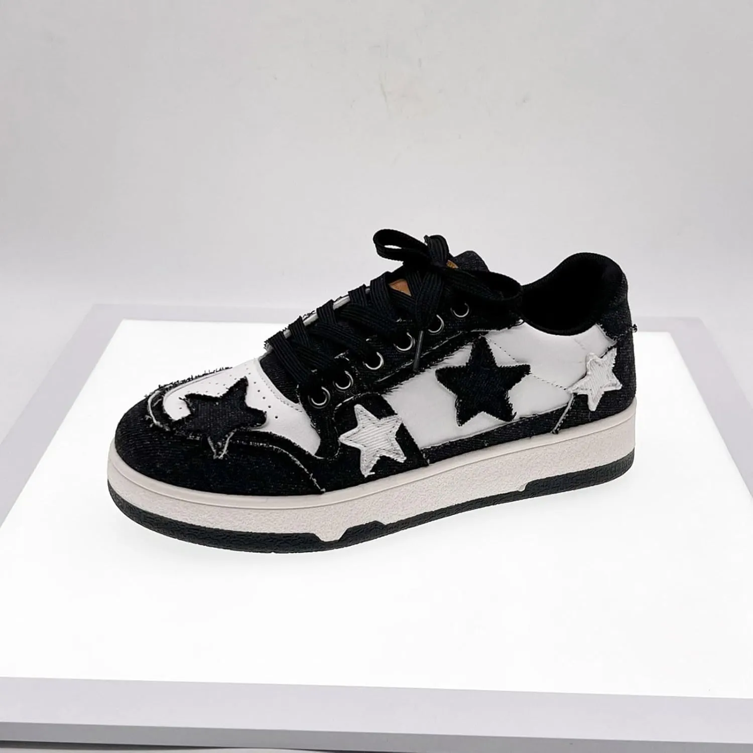 Womens Canvas Sneakers Comfy Color-Blocking Star Pattern Breathable Soft Walking Running Shoes Comfortable Tennis Shoes Non Slip Summer Spring Women's Sneakers