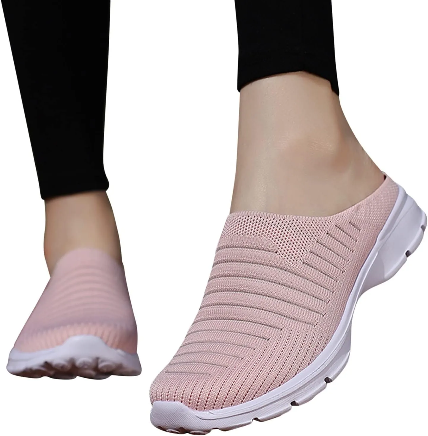Women's Casual Slip on Half Shoes Breathable Non Slip Work Shoes Women Casual Men's Shoes Casual Fashion Sneakers Platform Tennis Shoe Loafers Casual Slip On