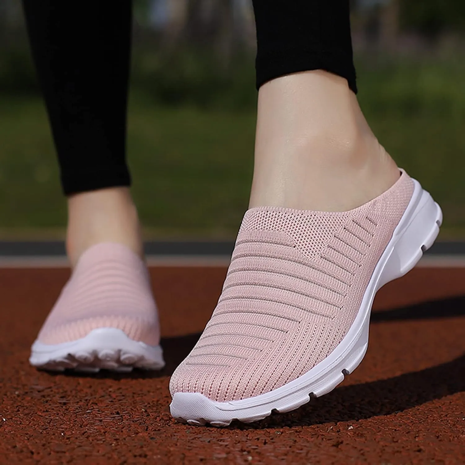 Women's Casual Slip on Half Shoes Breathable Non Slip Work Shoes Women Casual Men's Shoes Casual Fashion Sneakers Platform Tennis Shoe Loafers Casual Slip On