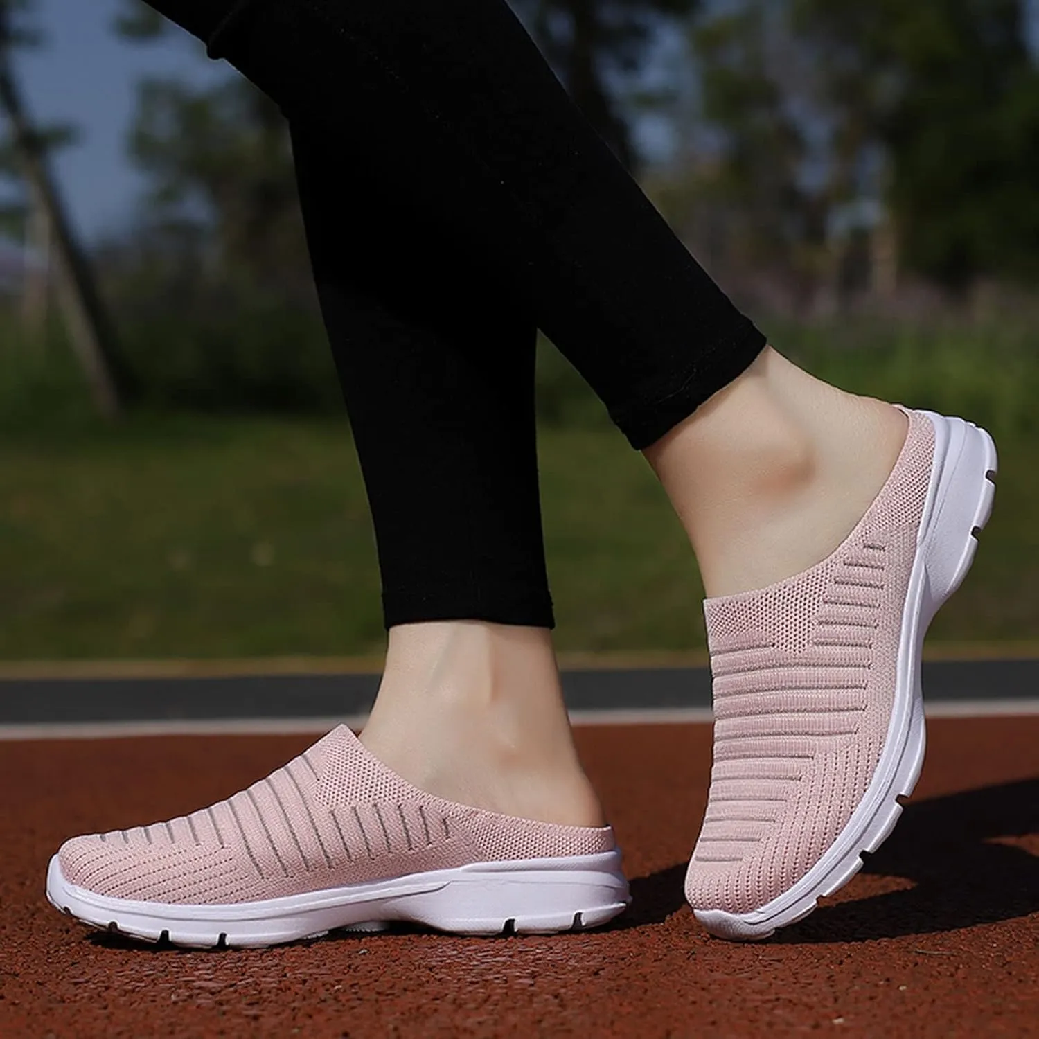 Women's Casual Slip on Half Shoes Breathable Non Slip Work Shoes Women Casual Men's Shoes Casual Fashion Sneakers Platform Tennis Shoe Loafers Casual Slip On