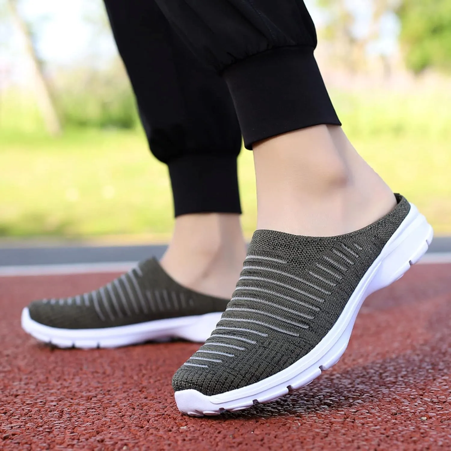 Women's Casual Slip on Half Shoes Breathable Running Shoes for Women Mesh Breathable Casual Dress Shoes White Platform Sneakers White Tennis Shoe Casual Loafers