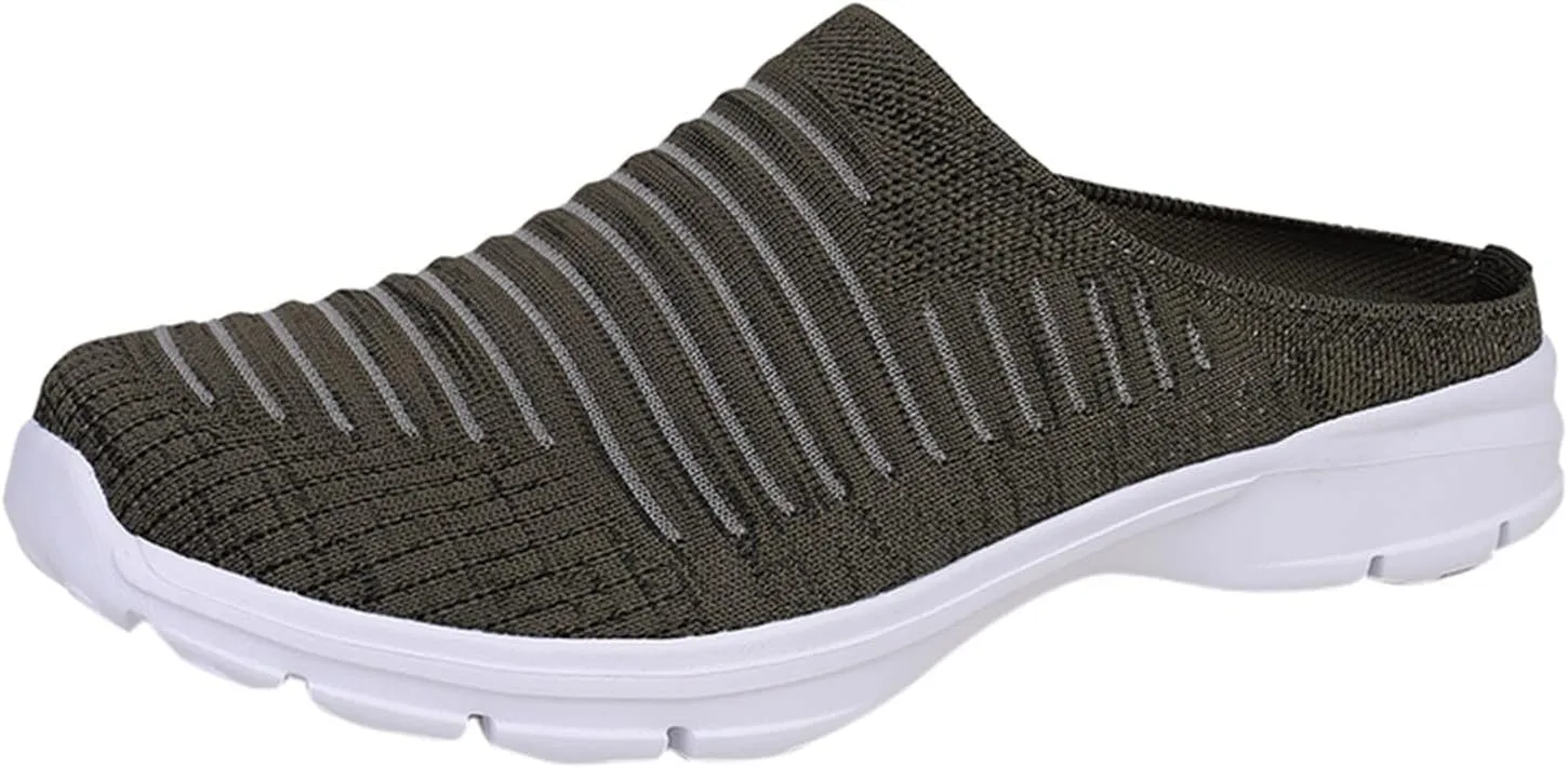 Women's Casual Slip on Half Shoes Breathable Running Shoes for Women Mesh Breathable Casual Dress Shoes White Platform Sneakers White Tennis Shoe Casual Loafers