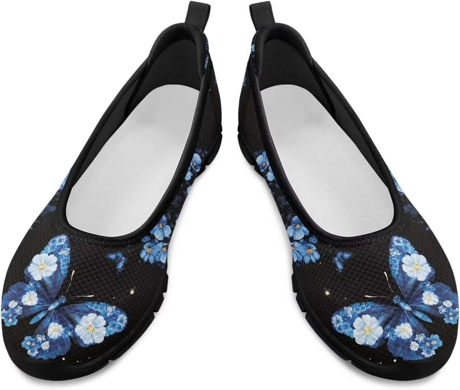 Womens Comfort Mesh Loafers Classic Slip-Ons Casual Bussiness Shoes Lightweight Walking Flats Everyday Work Shoes Black Sole