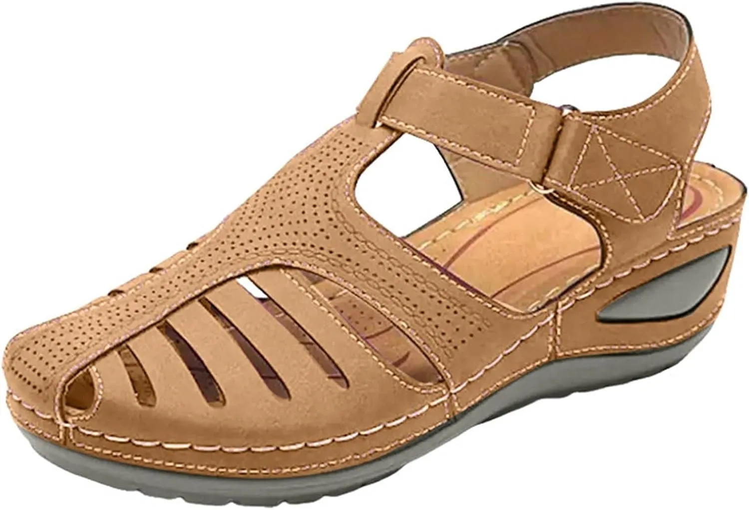 Women's Dressy Casual Black Wedge Sandals for Women, Flat, Open Toe, Slip On, Waterproof, Polyester, Faux Leather, Casual, Wedge Sandals