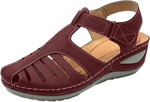 Women's Dressy Casual Black Wedge Sandals for Women, Flat, Open Toe, Slip On, Waterproof, Polyester, Faux Leather, Casual, Wedge Sandals