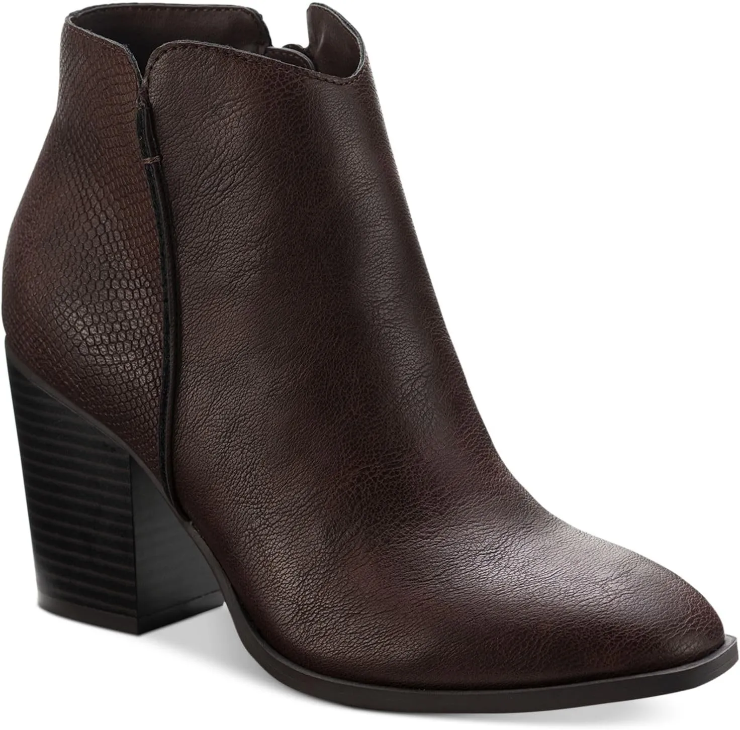 Womens Graceyy Faux Leather Ankle Boots Brown 7 Medium (B,M)