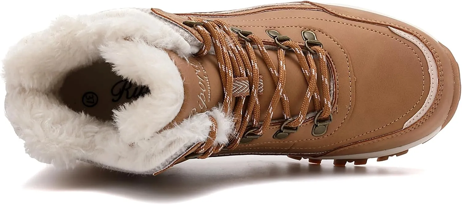 Womens Hiking Snow Boots Winter Boots Comfortable Warm Fur Shoes for Outdoor