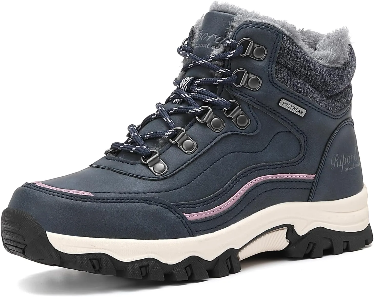 Womens Hiking Snow Boots Winter Boots Comfortable Warm Fur Shoes for Outdoor