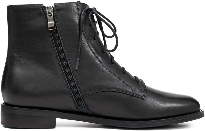 Women's Lace-up Leather Ankle Boots