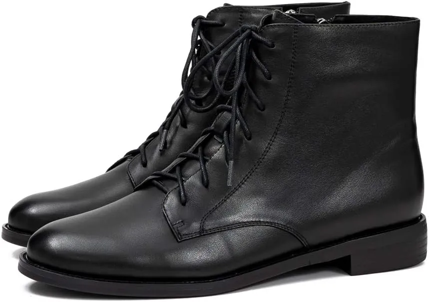 Women's Lace-up Leather Ankle Boots