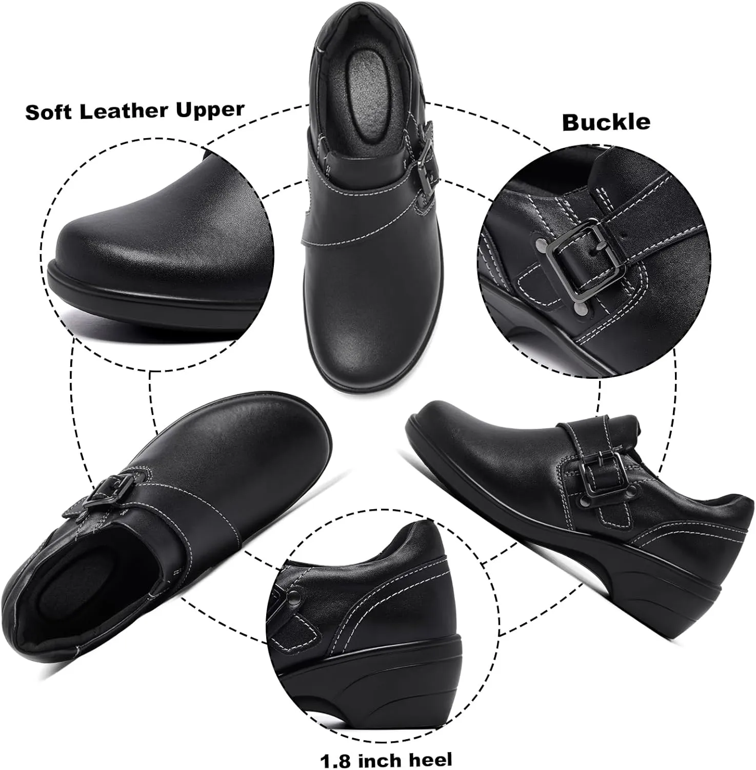 Women's Loafer Comfort Leather Slip On Loafers Business Office Casual Dressy Shoe