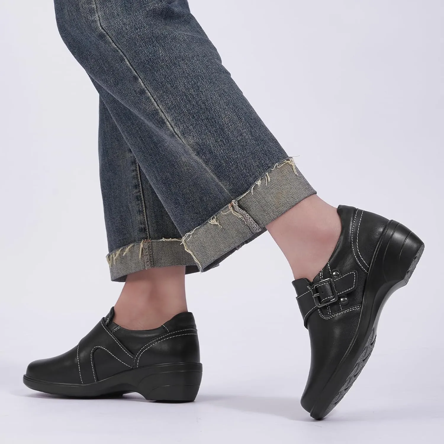 Women's Loafer Comfort Leather Slip On Loafers Business Office Casual Dressy Shoe