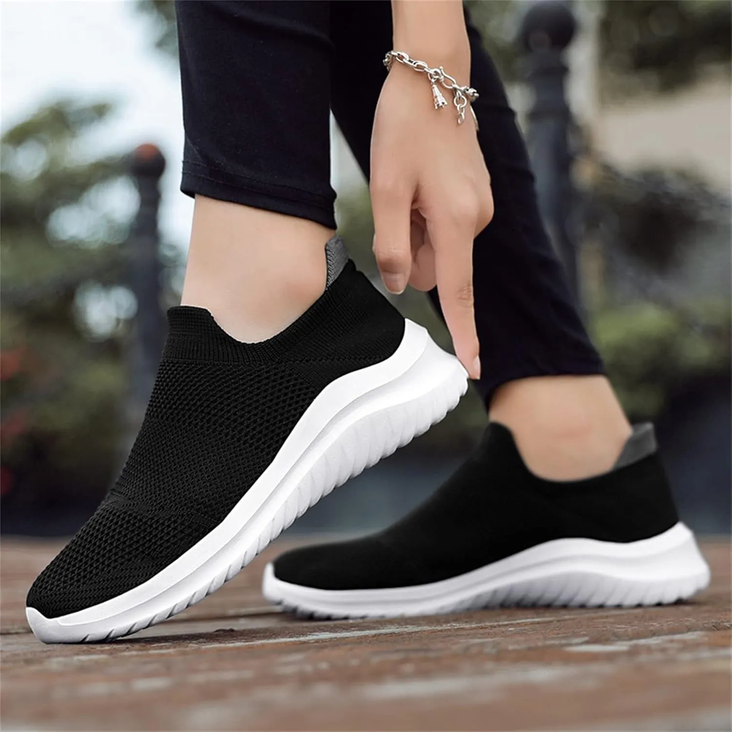 Womens Non Slip Work Shoes Slip On Water Resistant Mens Dress Shoes Arch Support Men's Casual Shoes Platform Sneakers Black Tennis Shoe Loafers Casual Slip On