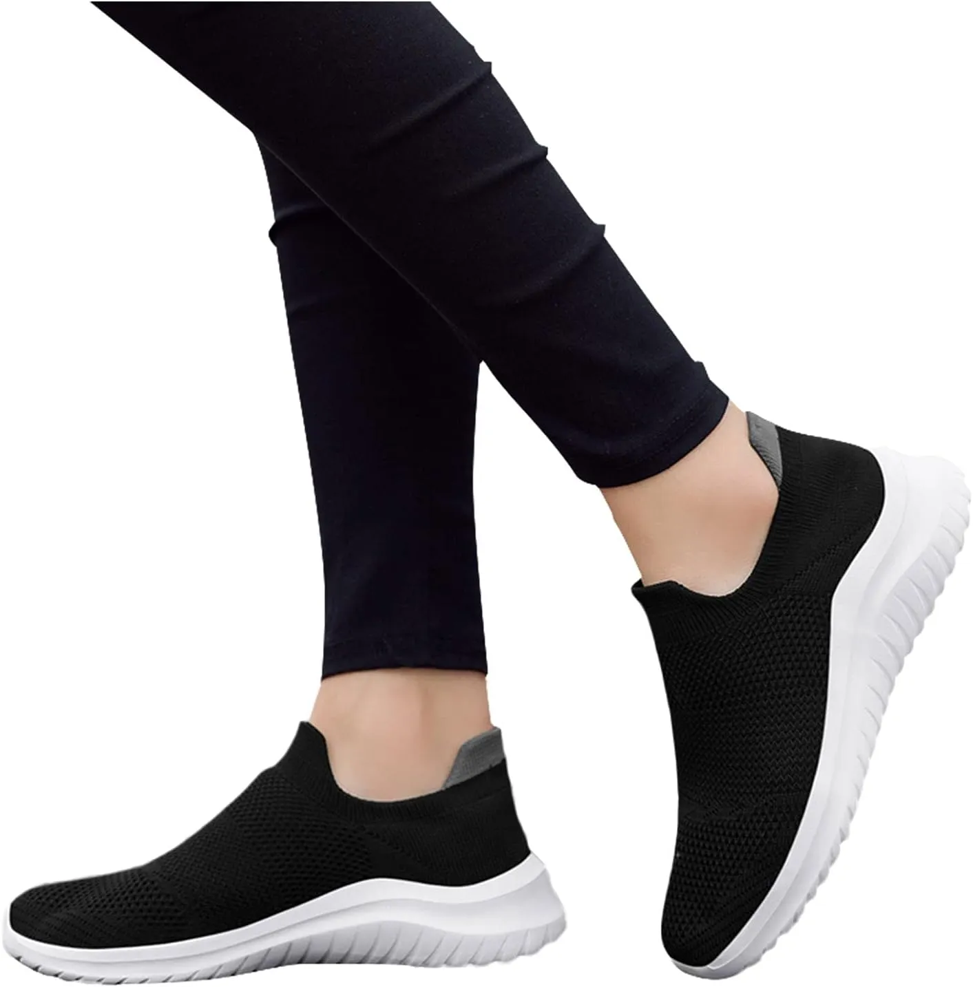 Womens Non Slip Work Shoes Slip On Water Resistant Mens Dress Shoes Arch Support Men's Casual Shoes Platform Sneakers Black Tennis Shoe Loafers Casual Slip On