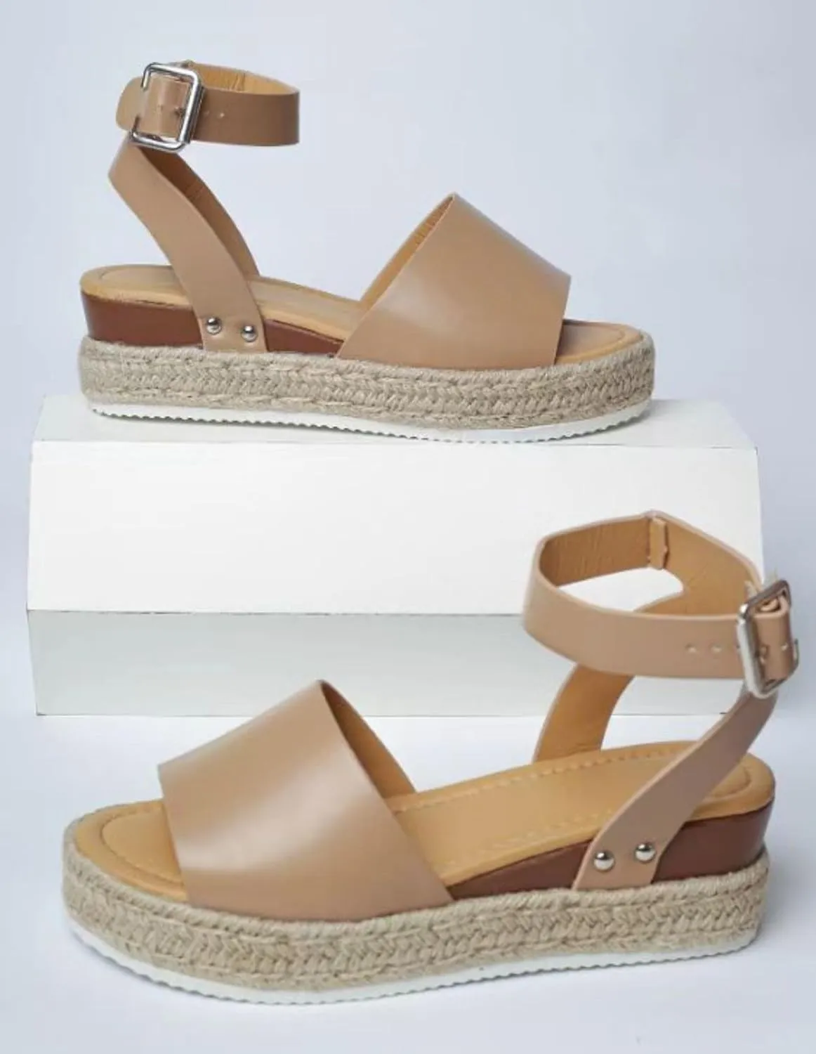 Women's Open Toe Buckle Ankle Strap Platform Wedge Sandals Casual Comfortable Dressy Summer Shoes Slip On Beach Walking Shoes for Summer Outdoor Casual