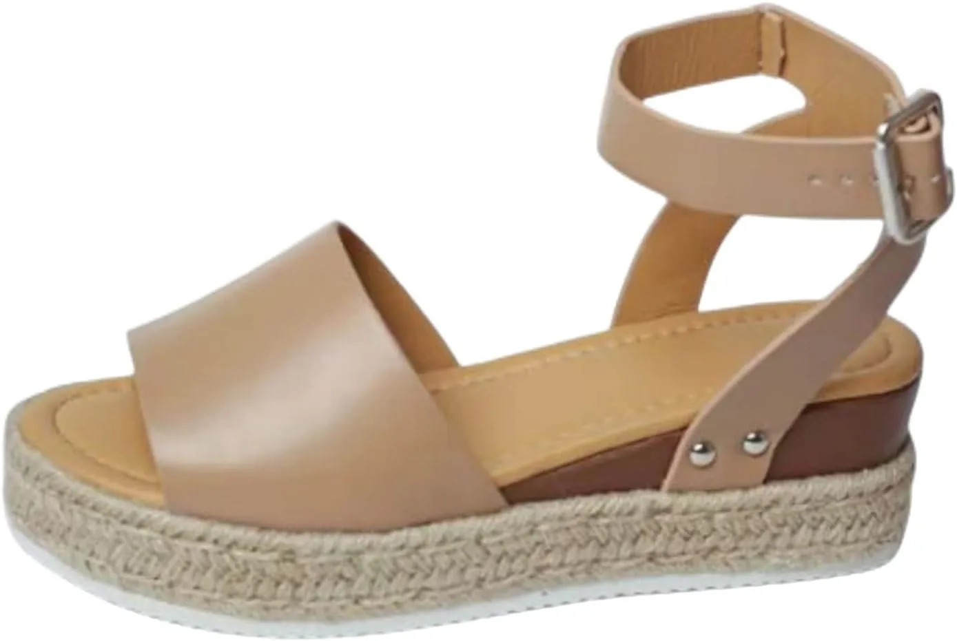 Women's Open Toe Buckle Ankle Strap Platform Wedge Sandals Casual Comfortable Dressy Summer Shoes Slip On Beach Walking Shoes for Summer Outdoor Casual