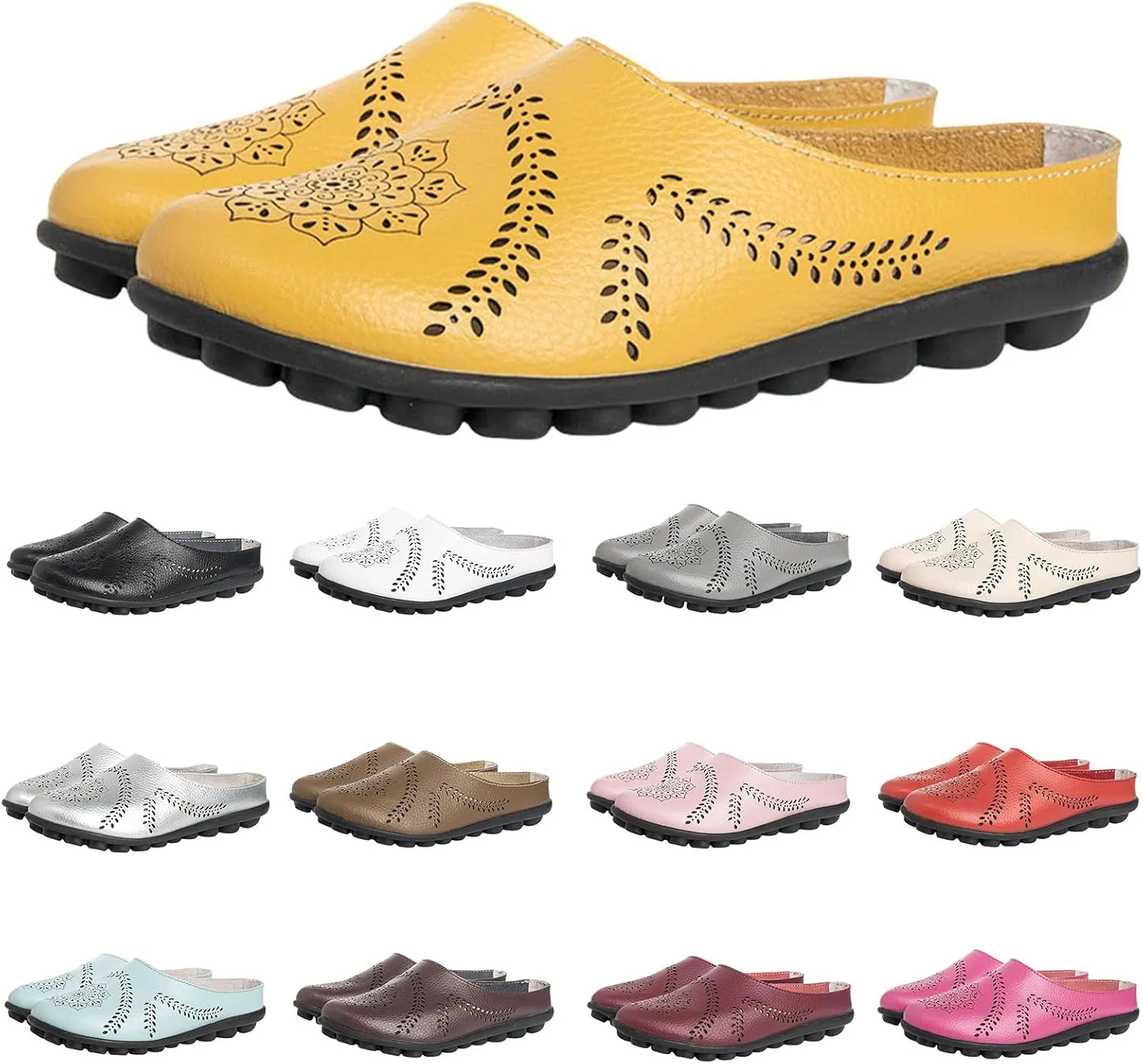 Womens Orthopedic Slippers Comfortable Non Slip Flat Sandals Breathable Hollow Soft Sole Yoga Mat Sandals Fashion Round Toe Wild Walking Soft Shoes