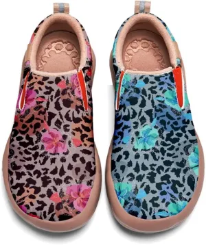 Womens Painted Travel Shoes Lightweight Comfort Slip-Ons Casual Loafers Patchwork Plants Floral Fashion Sneaker