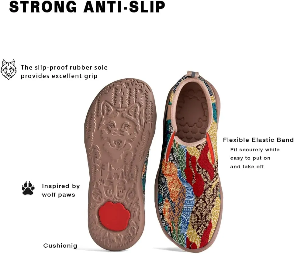 Womens Painted Travel Shoes Lightweight Comfort Slip-Ons Casual Loafers Patchwork Plants Floral Fashion Sneaker