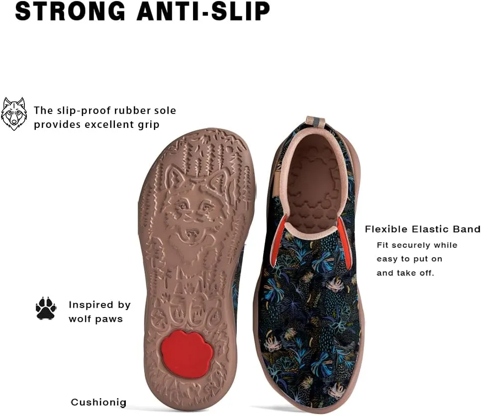 Womens Painted Travel Shoes Lightweight Comfort Slip-Ons Casual Loafers Patchwork Plants Floral Fashion Sneaker